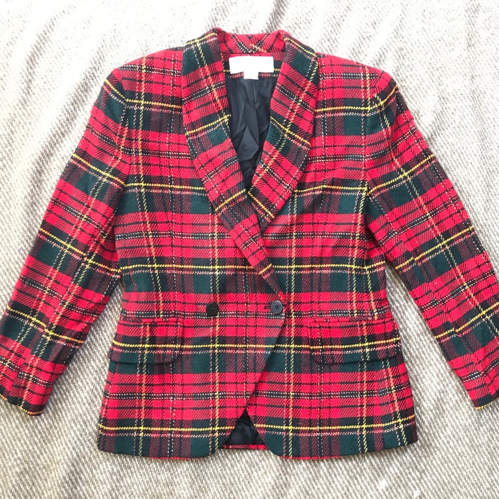 Plaid 80s blazer